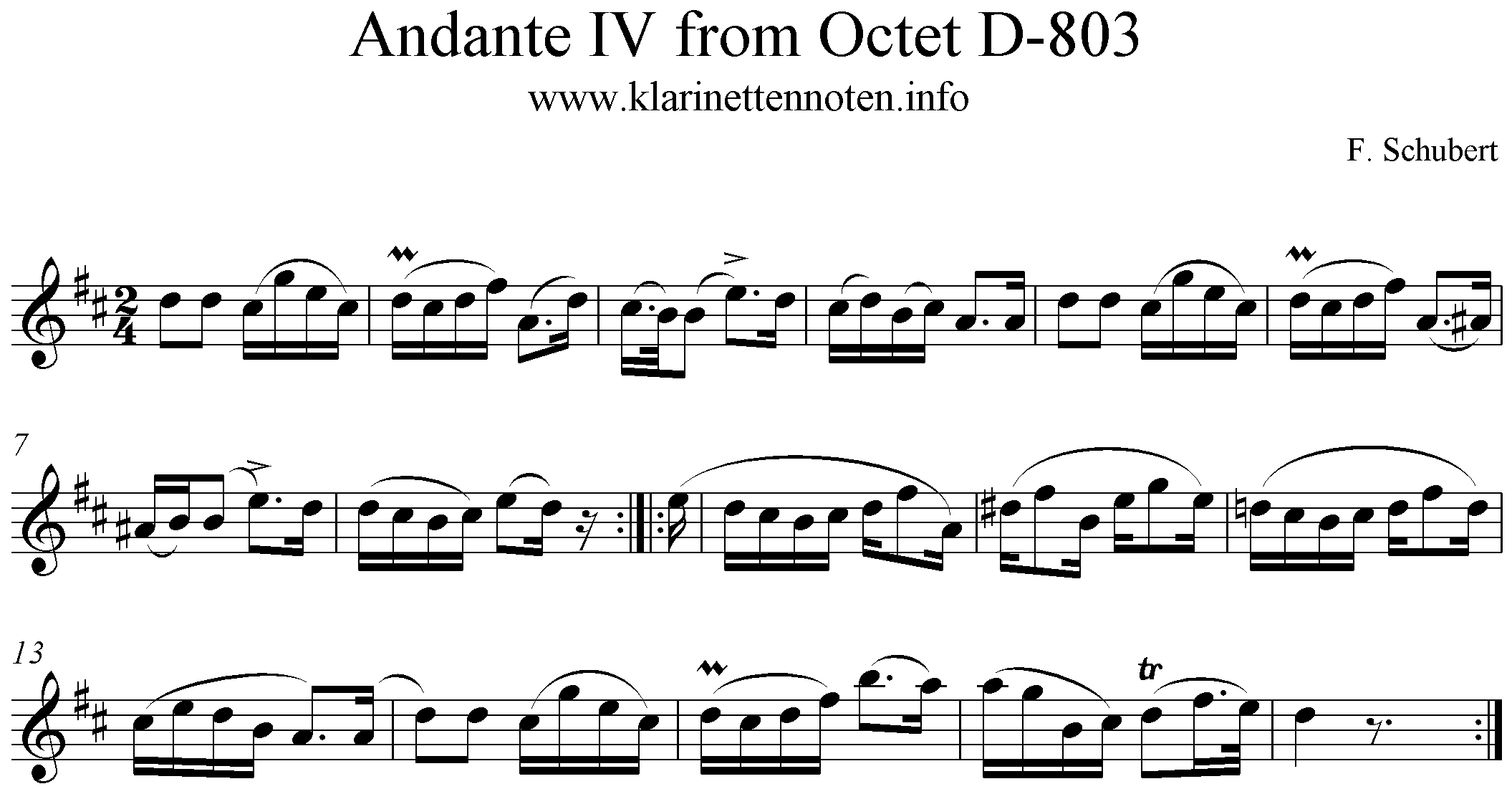 Andante IV D-803, Schubert, D-Major